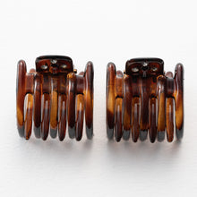 画像をギャラリービューアに読み込む, ヘアクリップ スターリリー ミニ 2個セット ラインストーン ブラック ブラウン