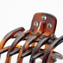 画像をギャラリービューアに読み込む, ヘアクリップ スターリリー ミニ 2個セット ラインストーン ブラック ブラウン