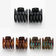 画像をギャラリービューアに読み込む, ヘアクリップ スターリリー ミニ 2個セット ラインストーン ブラック ブラウン ブルー