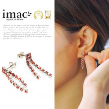 画像をギャラリービューアに読み込む, 美しいラインストーンが煌めき、耳元で輝きを放つロングピアス
