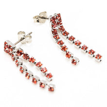 画像をギャラリービューアに読み込む, 美しいラインストーンが煌めき、耳元で輝きを放つロングピアス