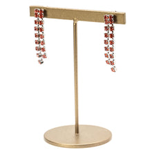 画像をギャラリービューアに読み込む, 美しいラインストーンが煌めき、耳元で輝きを放つロングピアス