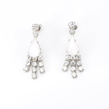 画像をギャラリービューアに読み込む, ピアス ラインストーン ホワイト クリアカラー 122751