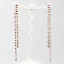 画像をギャラリービューアに読み込む, イヤリング ラインストーン パステル ピンク ロング 123125