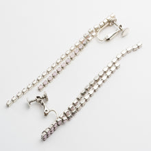 画像をギャラリービューアに読み込む, イヤリング ラインストーン パステル ピンク ロング 123125