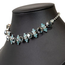 画像をギャラリービューアに読み込む, チョーカー ネックレス ラインストーン ブルー 32cm 132283