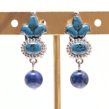 Load image into Gallery viewer, イヤリング ラピスラズリ 七宝 ブルー 142687 メール便