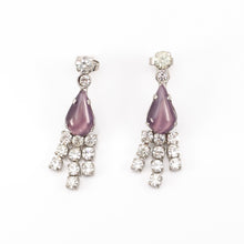 画像をギャラリービューアに読み込む, ピアス ラインストーン パープル クリアカラー  124727