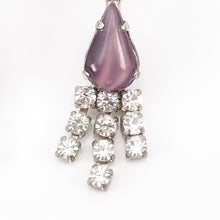 画像をギャラリービューアに読み込む, ピアス ラインストーン パープル クリアカラー  124727