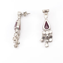 画像をギャラリービューアに読み込む, ピアス ラインストーン パープル クリアカラー  124727