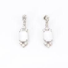 画像をギャラリービューアに読み込む, ピアス ラインストーン ホワイト クリアカラー スクエア 124729