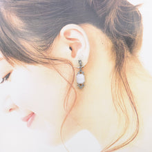 画像をギャラリービューアに読み込む, ピアス ラインストーン ホワイト クリアカラー スクエア 124729