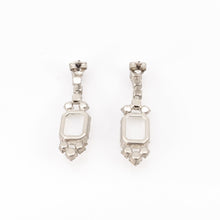 画像をギャラリービューアに読み込む, ピアス ラインストーン ホワイト クリアカラー スクエア 124729