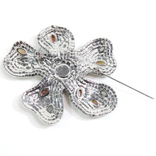 画像をギャラリービューアに読み込む, ブローチ ラインストーン ブルー フラワー 125256