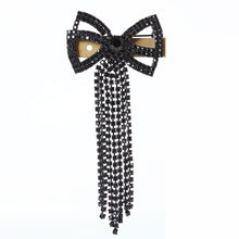 画像をギャラリービューアに読み込む, ブローチ ラインストーン リボン ブラック ハンギング 126671