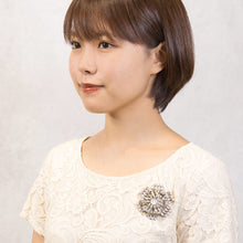 画像をギャラリービューアに読み込む, ブローチ ラインストーン ホワイト 129979