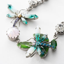 画像をギャラリービューアに読み込む, ネックレス ラインストーン ボヘミアングラス ブルー グリーン クリアカラー とんぼ 132393