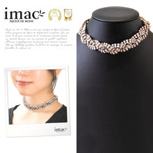 画像をギャラリービューアに読み込む, スワロフスキークリスタルとボヘミアングラスを組み合わせた、チョーカータイプのネックレス