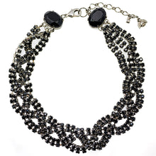 画像をギャラリービューアに読み込む, ラインストーンとボヘミアングラスを組み合わせた、チョーカータイプのネックレス