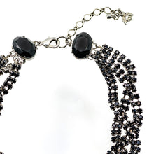 画像をギャラリービューアに読み込む, ラインストーンとボヘミアングラスを組み合わせた、チョーカータイプのネックレス