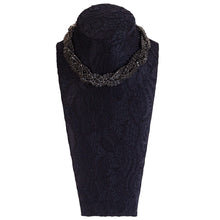 画像をギャラリービューアに読み込む, ラインストーンとボヘミアングラスを組み合わせた、チョーカータイプのネックレス