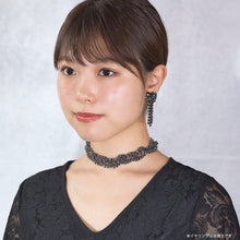 画像をギャラリービューアに読み込む, ラインストーンとボヘミアングラスを組み合わせた、チョーカータイプのネックレス