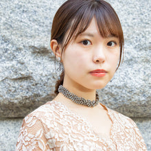 画像をギャラリービューアに読み込む, チョーカー ネックレス ラインストーン ボヘミアングラス グレー 133159