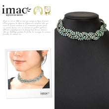 画像をギャラリービューアに読み込む, スワロフスキークリスタルとボヘミアングラスを組み合わせた、チョーカータイプのネックレス