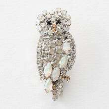 画像をギャラリービューアに読み込む, バッジ ラインストーン ホワイト ふくろう 133364 メール便