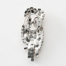 画像をギャラリービューアに読み込む, バッジ ラインストーン ホワイト ふくろう 133364 メール便