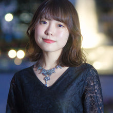 画像をギャラリービューアに読み込む, 【バチェラージャパン着用】ネックレス ラインストーン グレー ペアシェイプ 133376