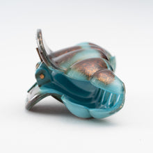 画像をギャラリービューアに読み込む, ヘアクリップ ローズ ラインストーン ブラウン ブルー Sサイズ 134147