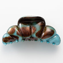 画像をギャラリービューアに読み込む, ヘアクリップ ローズ ラインストーン ブラウン ブルー Lサイズ 134148