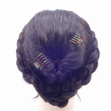 画像をギャラリービューアに読み込む, ヘアクリップ スターリリー ミニ 2個セット ラインストーン ブラック ブラウン ブルー