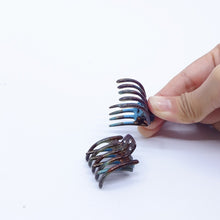 画像をギャラリービューアに読み込む, ヘアクリップ スターリリー ミニ 2個セット ラインストーン ブラック ブラウン ブルー