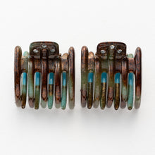 画像をギャラリービューアに読み込む, ヘアクリップ スターリリー ミニ 2個セット ラインストーン ブラック ブラウン ブルー