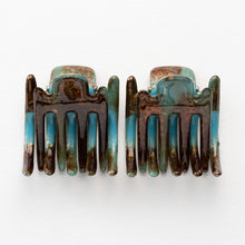 画像をギャラリービューアに読み込む, ヘアクリップ スターリリー ミニ 2個セット ラインストーン ブラック ブラウン ブルー