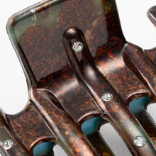 画像をギャラリービューアに読み込む, ヘアクリップ スターリリー ラインストーン ブラウン ブルー 134226