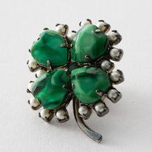 画像をギャラリービューアに読み込む, バッジ ボヘミアングラス クローバー グリーン 135139