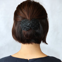 画像をギャラリービューアに読み込む, バレッタ レースメタル グレープ ブロンズ/ブラック/シルバー