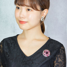 画像をギャラリービューアに読み込む, フラワーモチーフのビジューブローチ