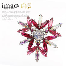 画像をギャラリービューアに読み込む, ブローチ ラインストーン ピンク ホワイト 135426 メール便