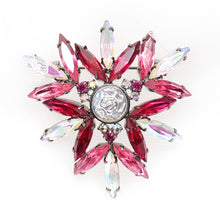 画像をギャラリービューアに読み込む, ブローチ ラインストーン ピンク ホワイト 135426 メール便