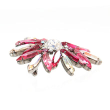 画像をギャラリービューアに読み込む, ブローチ ラインストーン ピンク ホワイト 135426 メール便
