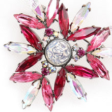 画像をギャラリービューアに読み込む, ブローチ ラインストーン ピンク ホワイト 135426 メール便