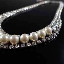 画像をギャラリービューアに読み込む, 【松丸友紀 アナ着用】ネックレス ラインストーン パール クリアカラー ホワイト 136111