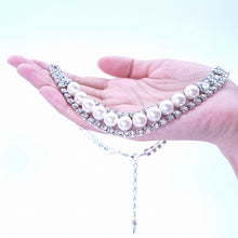 画像をギャラリービューアに読み込む, 【松丸友紀 アナ着用】ネックレス ラインストーン パール クリアカラー ホワイト 136111