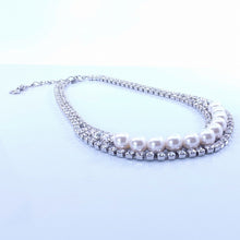 画像をギャラリービューアに読み込む, 【松丸友紀 アナ着用】ネックレス ラインストーン パール クリアカラー ホワイト 136111