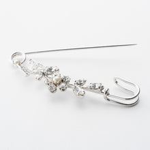 画像をギャラリービューアに読み込む, ブローチ ラインストーン フラワー バタフライ パール クリア ホワイト 137710 メール便