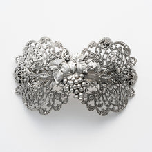 画像をギャラリービューアに読み込む, バレッタ レースメタル グレープ ブロンズ/ブラック/シルバー